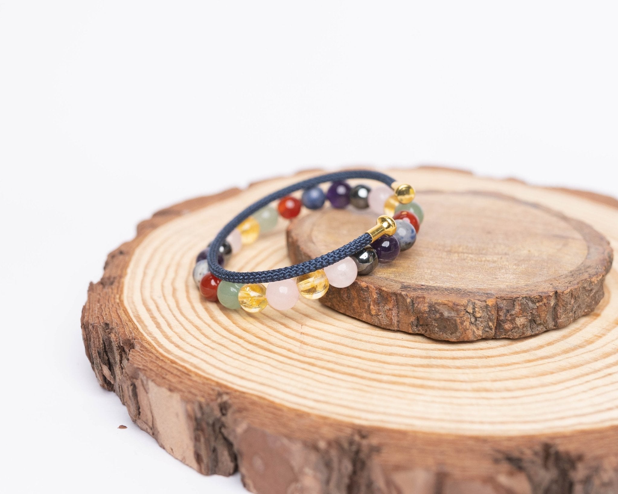 7 Chakra Bracelet with Blue Kada - Bodh Gem and Crystals