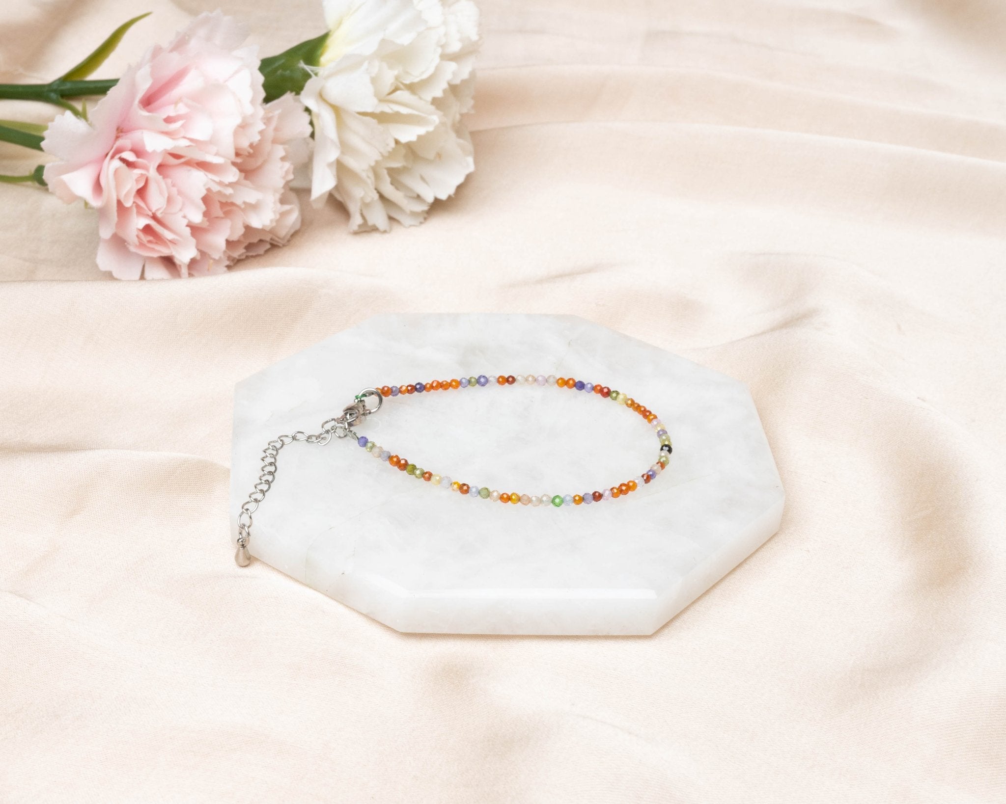 7 Chakra Faceted Bracelet - Bodh Gem and Crystals