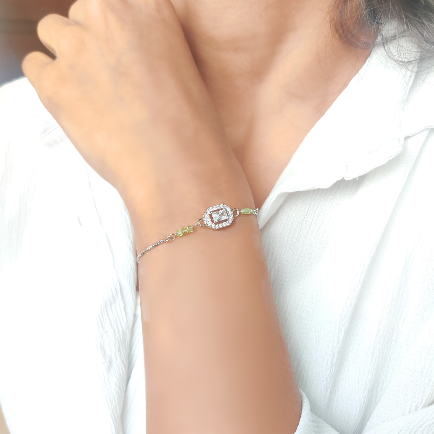 Peridot Silver Bracelet Lumba
