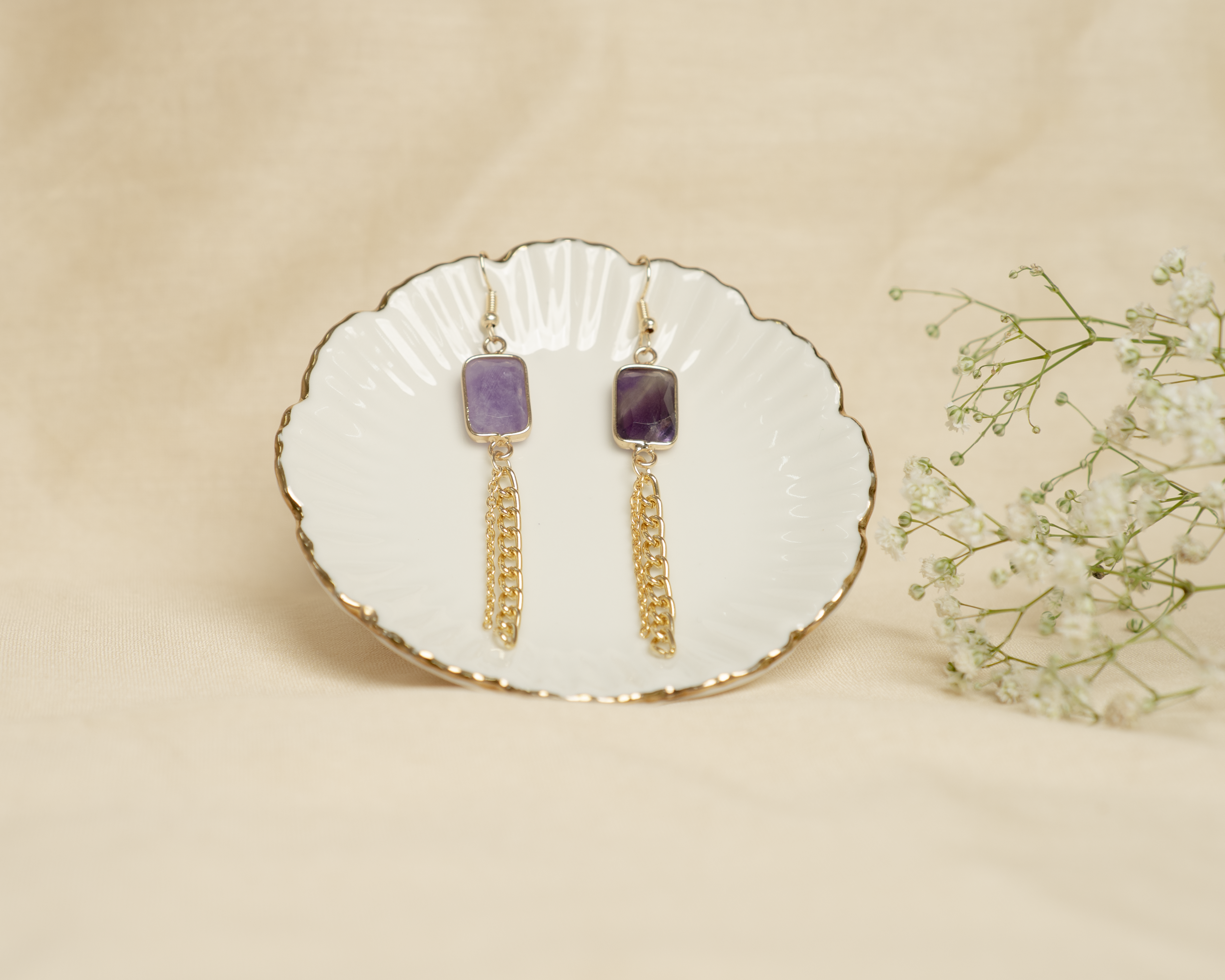 Amethyst Hanging Earrings