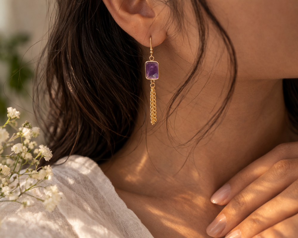 Amethyst Hanging Earrings