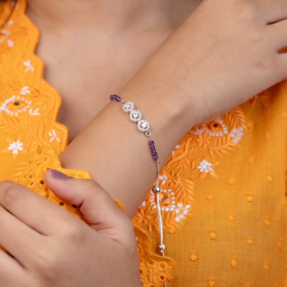 Amethyst Silver Bracelet Lumba