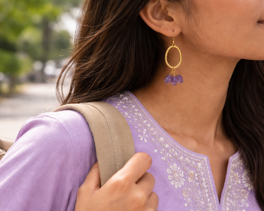 Amethyst Chips Signature Earrings