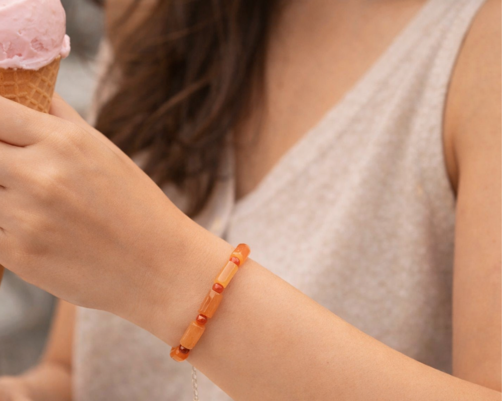 Carnelian Cylindrical Bracelet