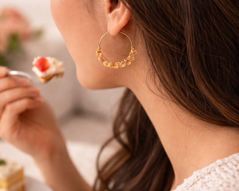 Citrine Hoop Earrings