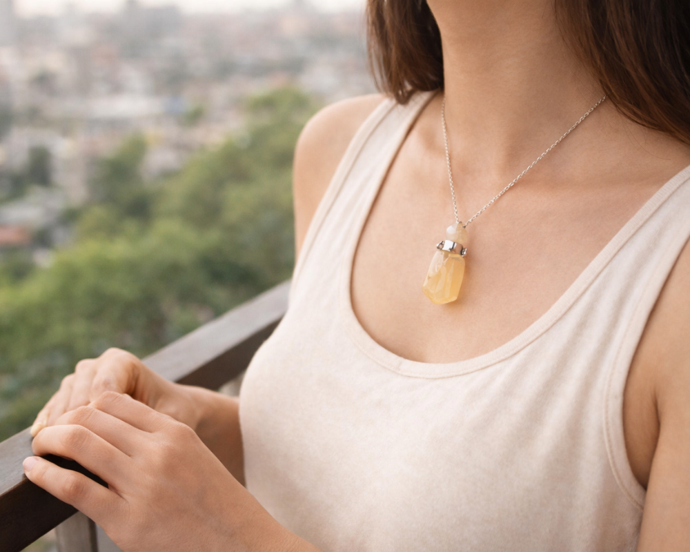 Citrine Perfume Bottle Pendant