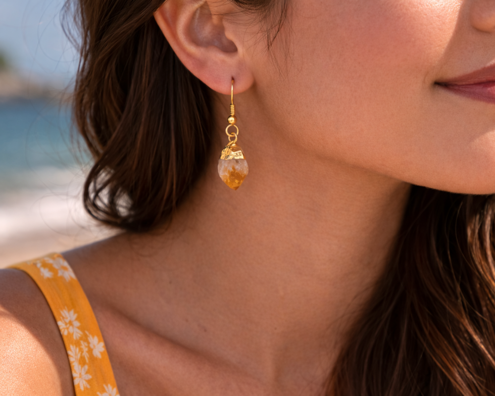 Citrine Raw Earrings