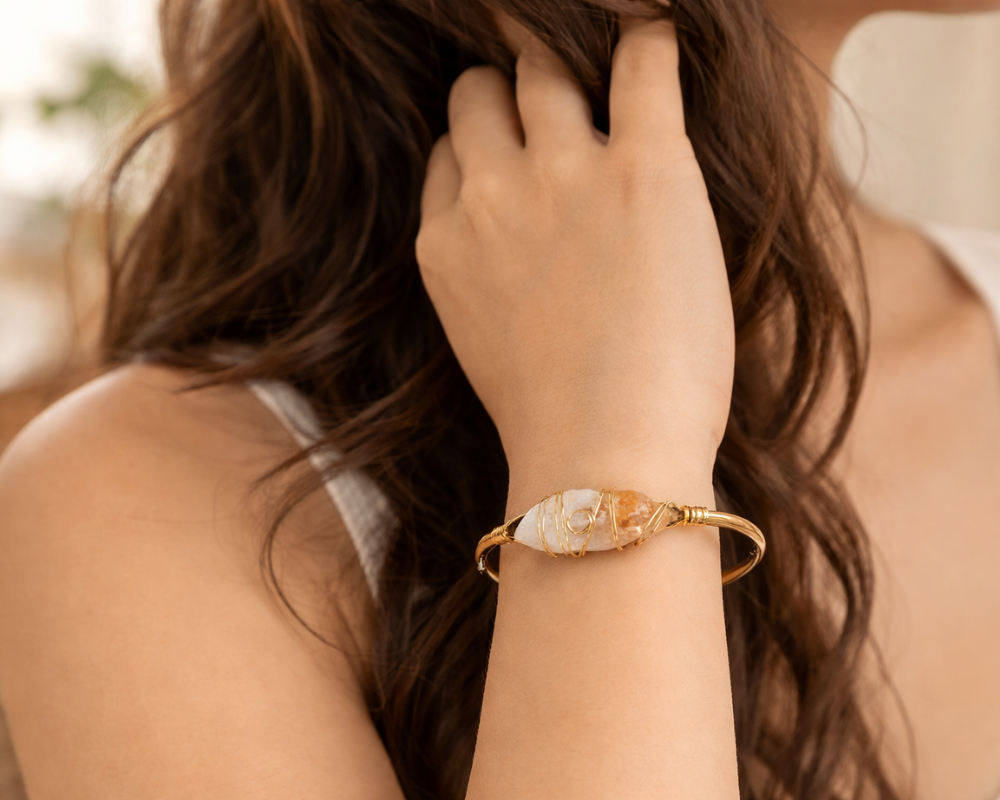 Citrine Raw Kada Bracelet