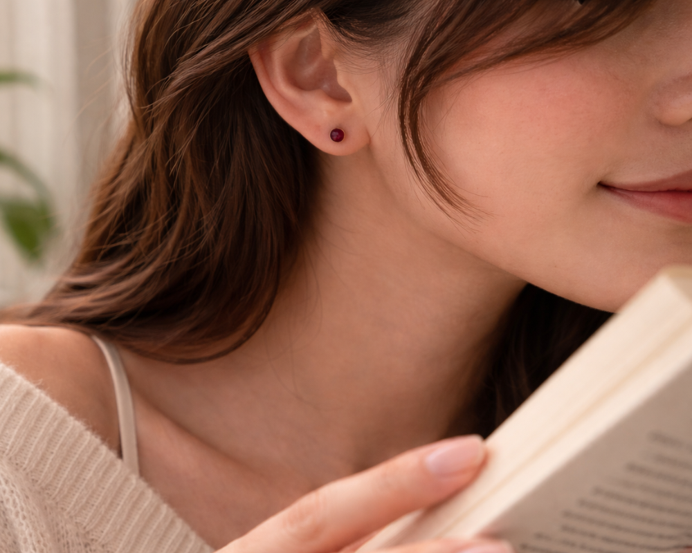 Garnet Stud Earrings