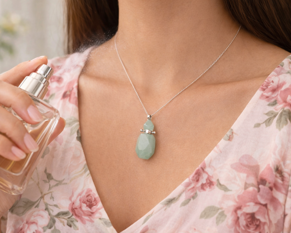 Green Aventurine  Perfume Bottle Pendant