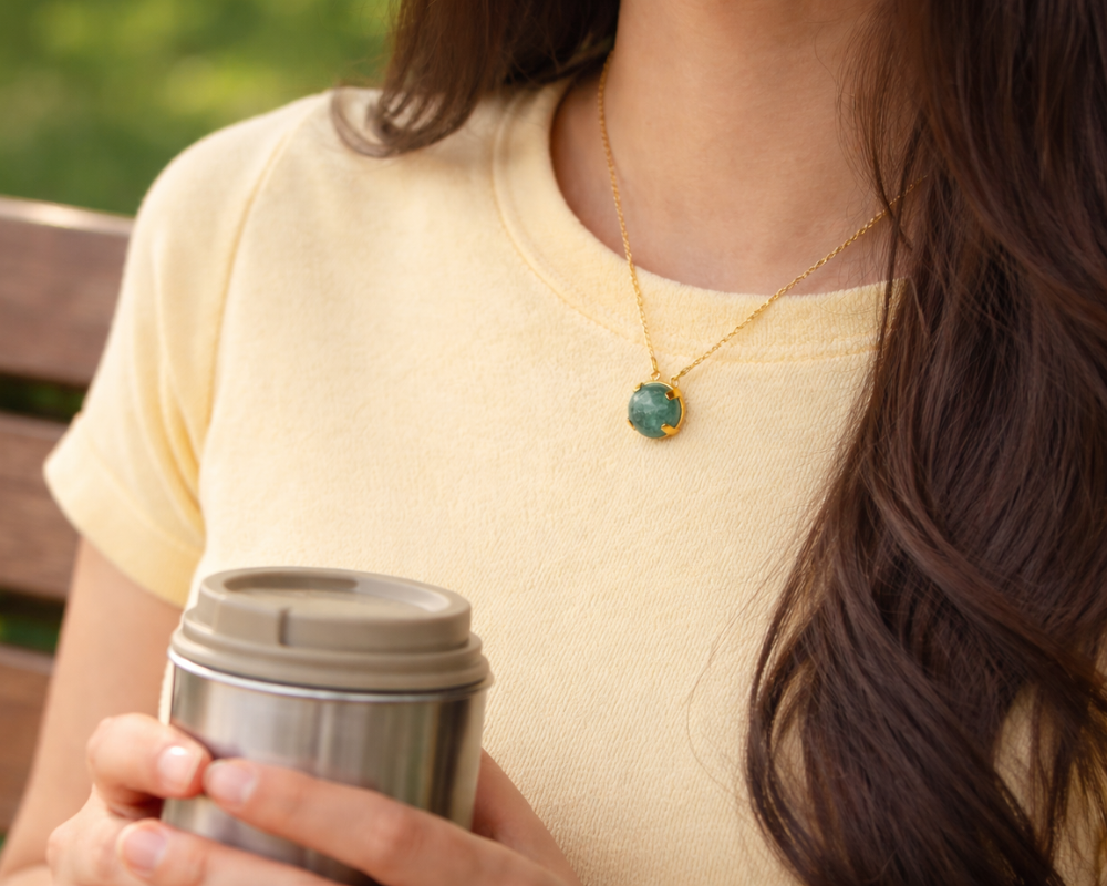 Green Aventurine Round Pendant
