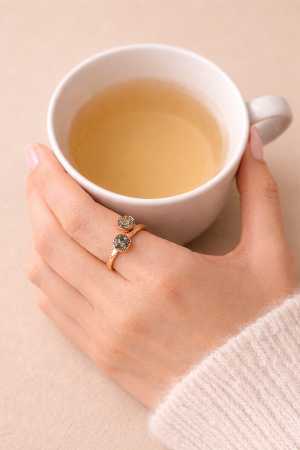 Iron Pyrite Round Ring