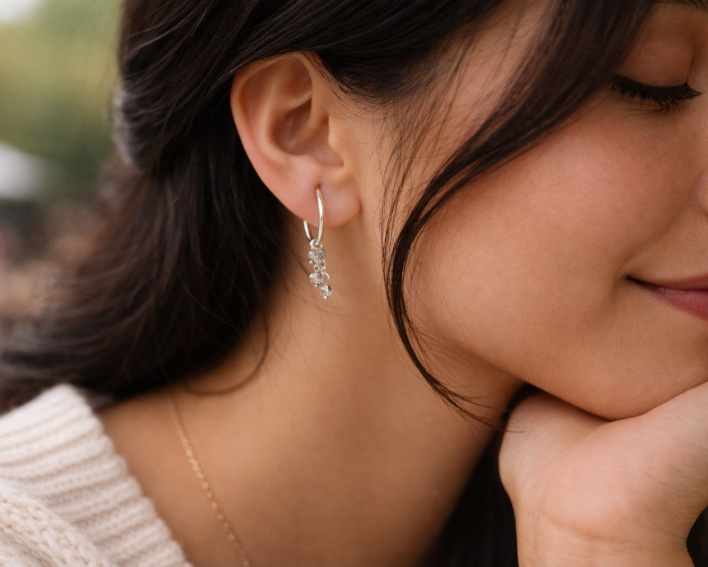 Labradorite Hoop Earrings