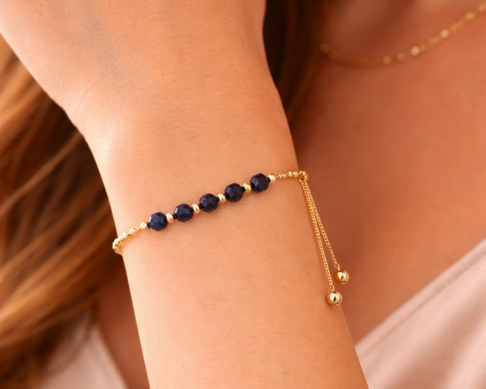 Lapis Lazuli Faceted With Golden Chain