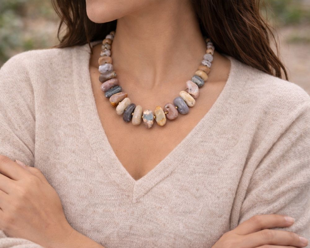Mix Agate Chunky Necklace