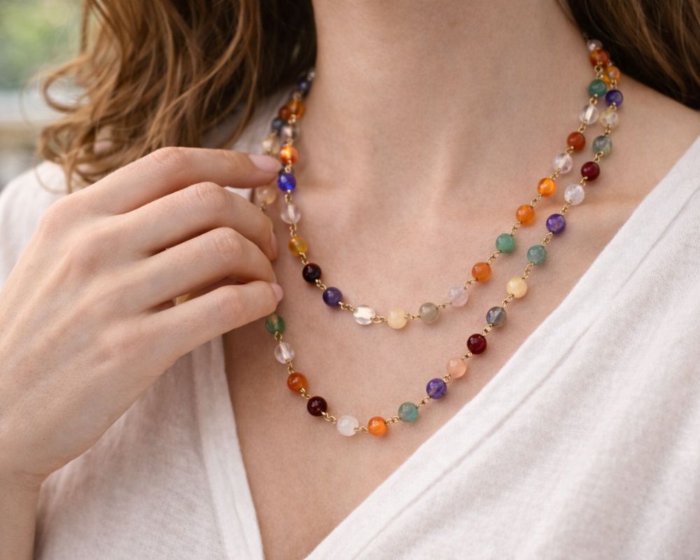 Mix Crystal Beaded Necklace