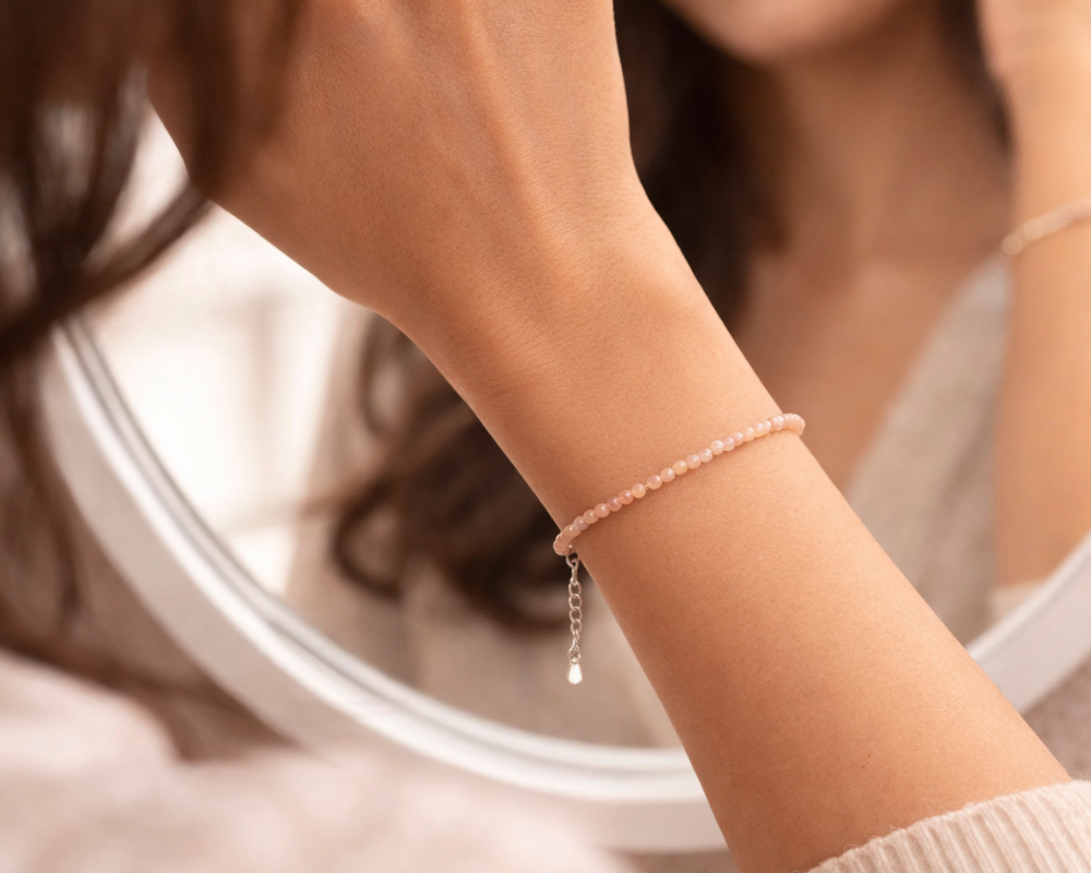 Peach Moonstone Faceted Lumba Bracelet