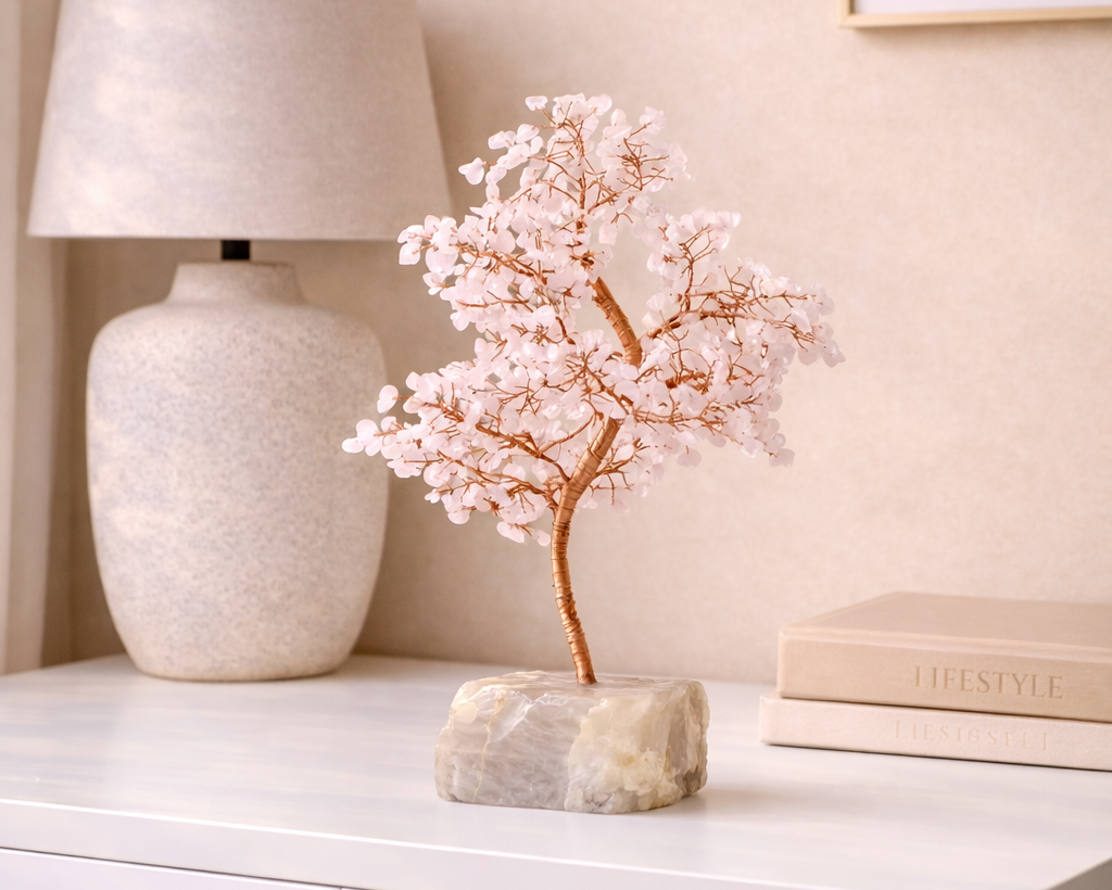 Rose Quartz Tree with Cluster