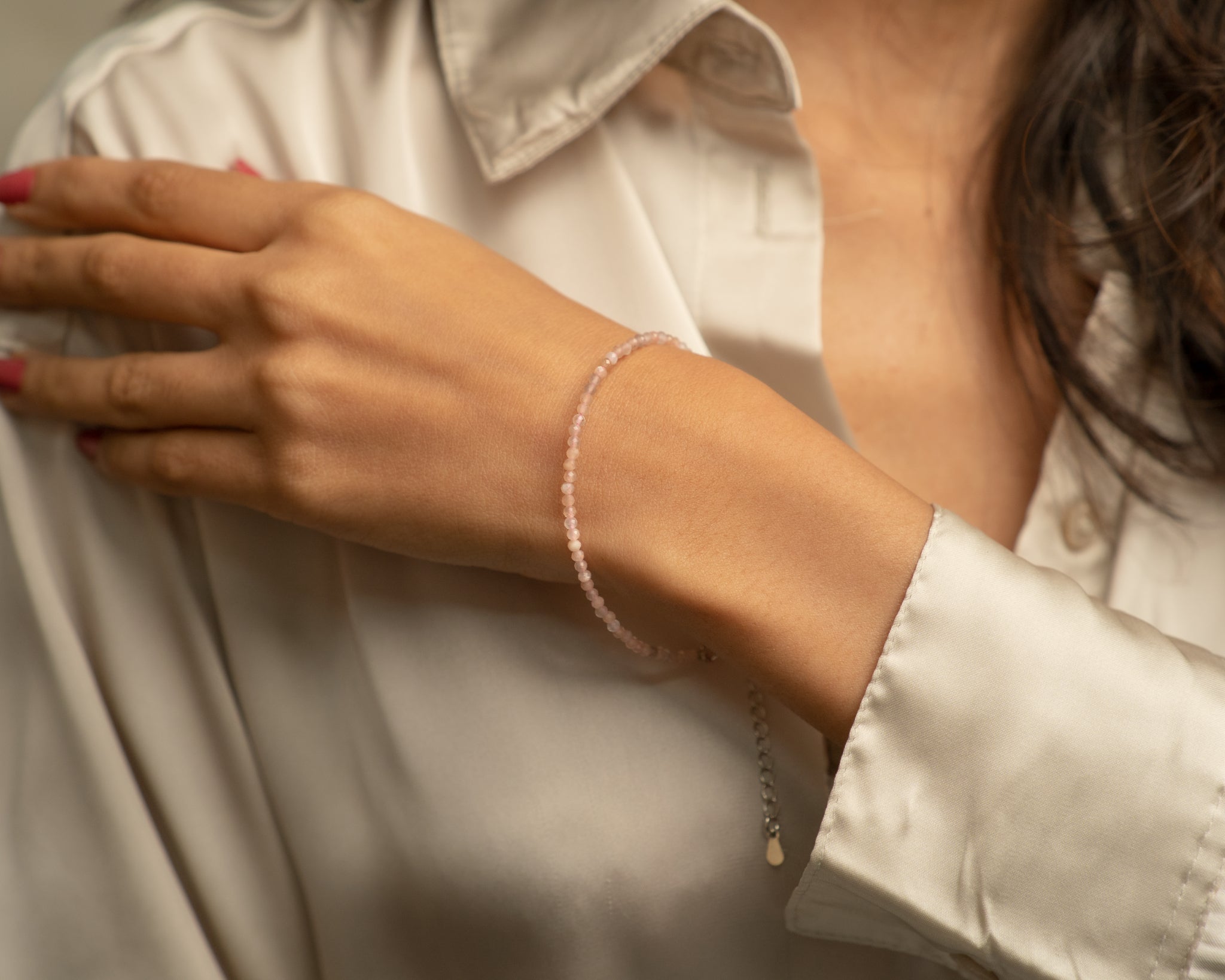 Peach Moonstone Faceted Lumba Bracelet