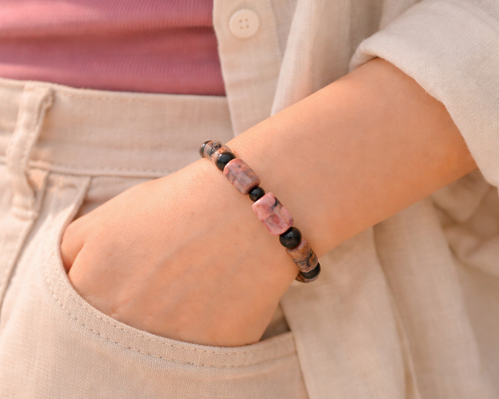 Rhodonite cylindrical Bracelet