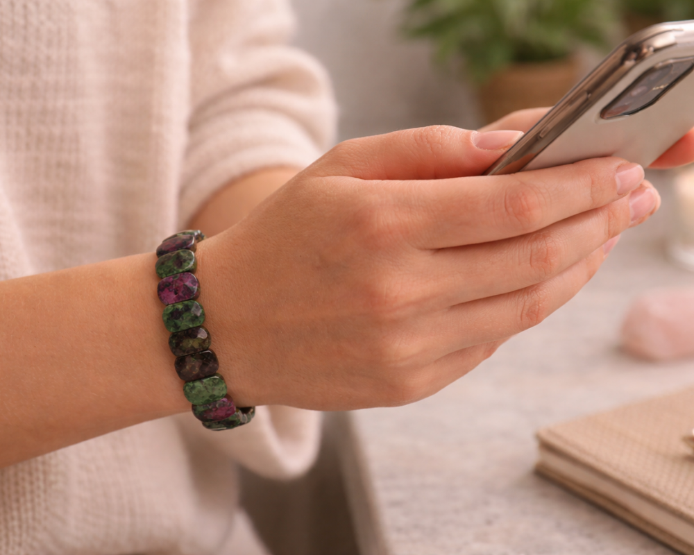 Ruby in Zoisite Flat Bracelet