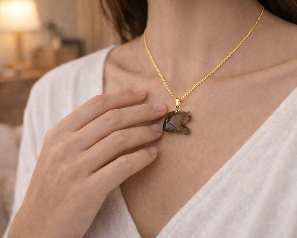 Smoky Quartz Figurine Pendant