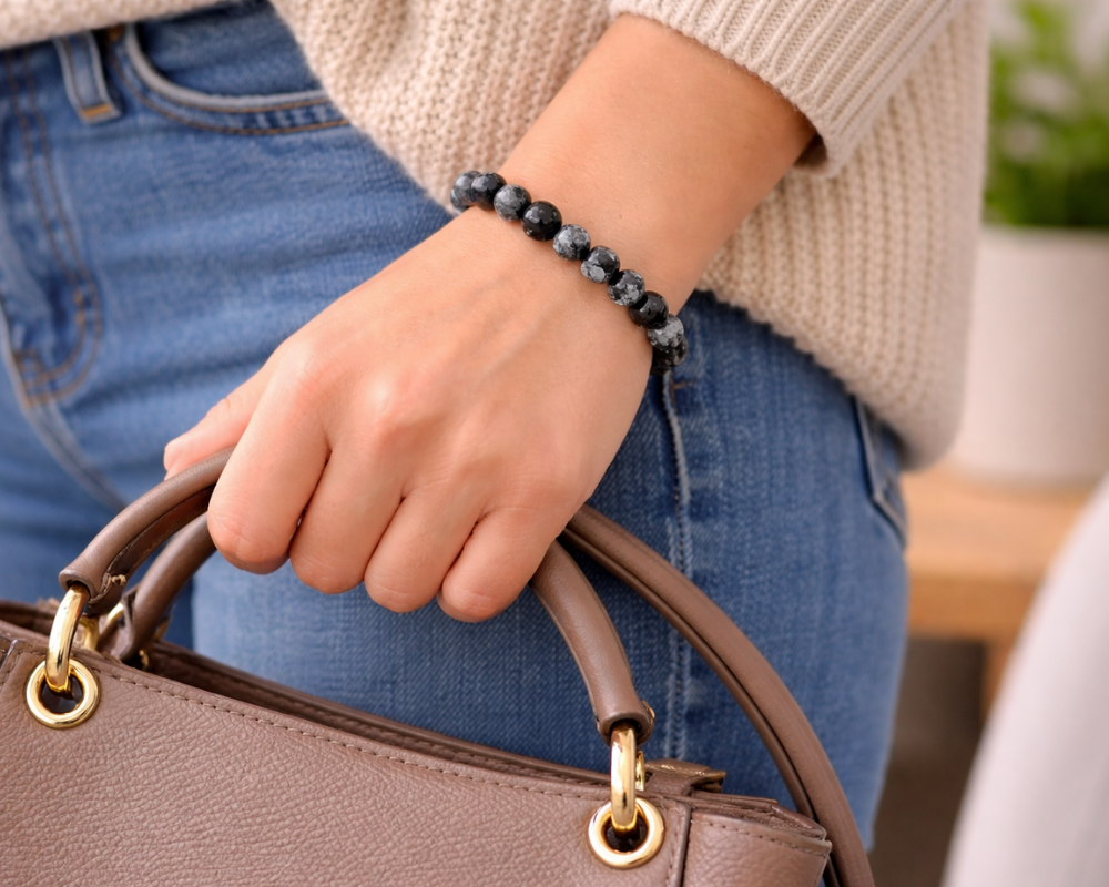 Snowflake Obsidian Bracelet