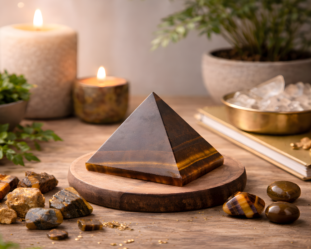 Tiger's Eye Pyramid