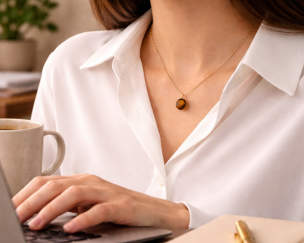 Tiger's Eye Round Pendant