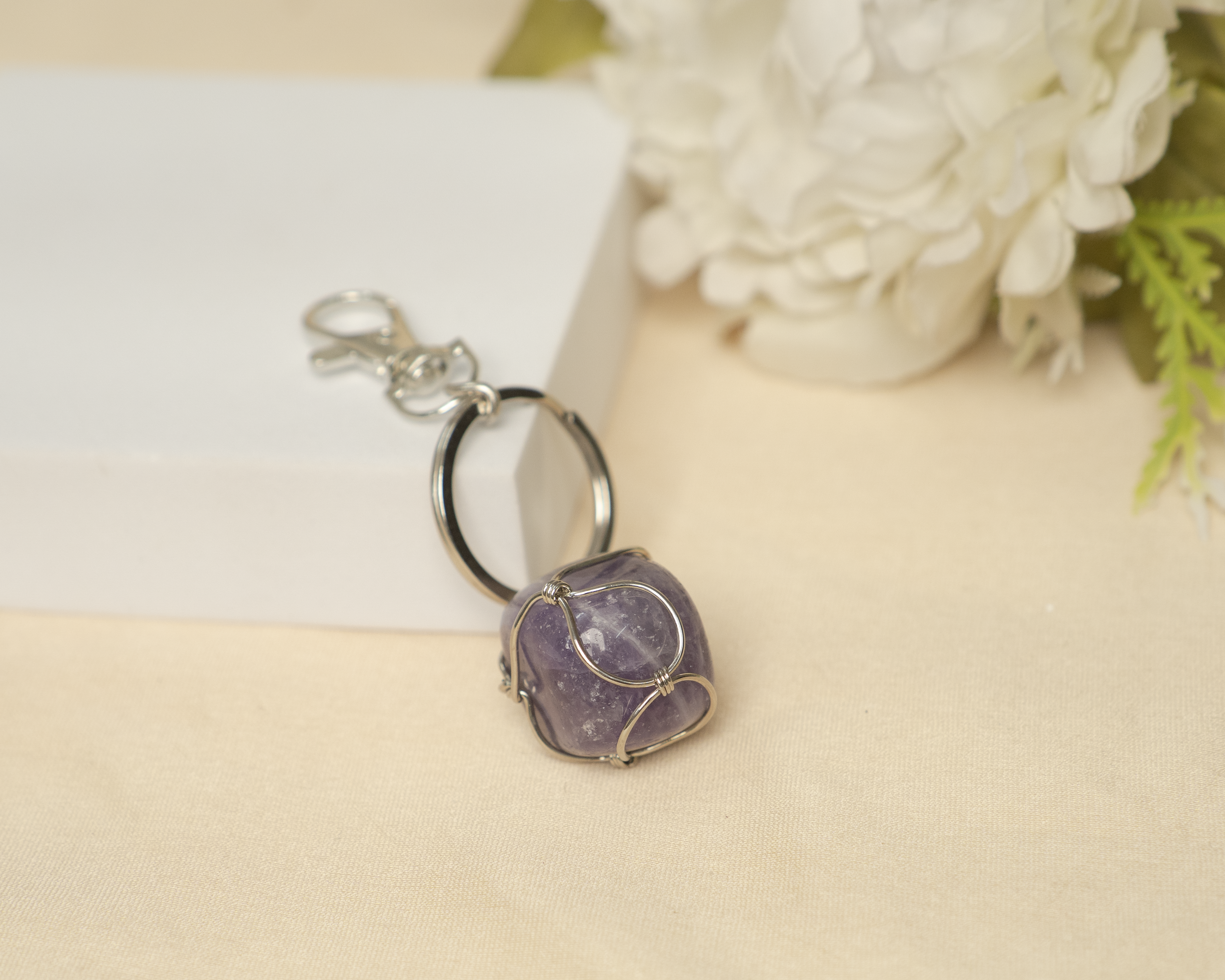 Amethsyt Tumble Keychain