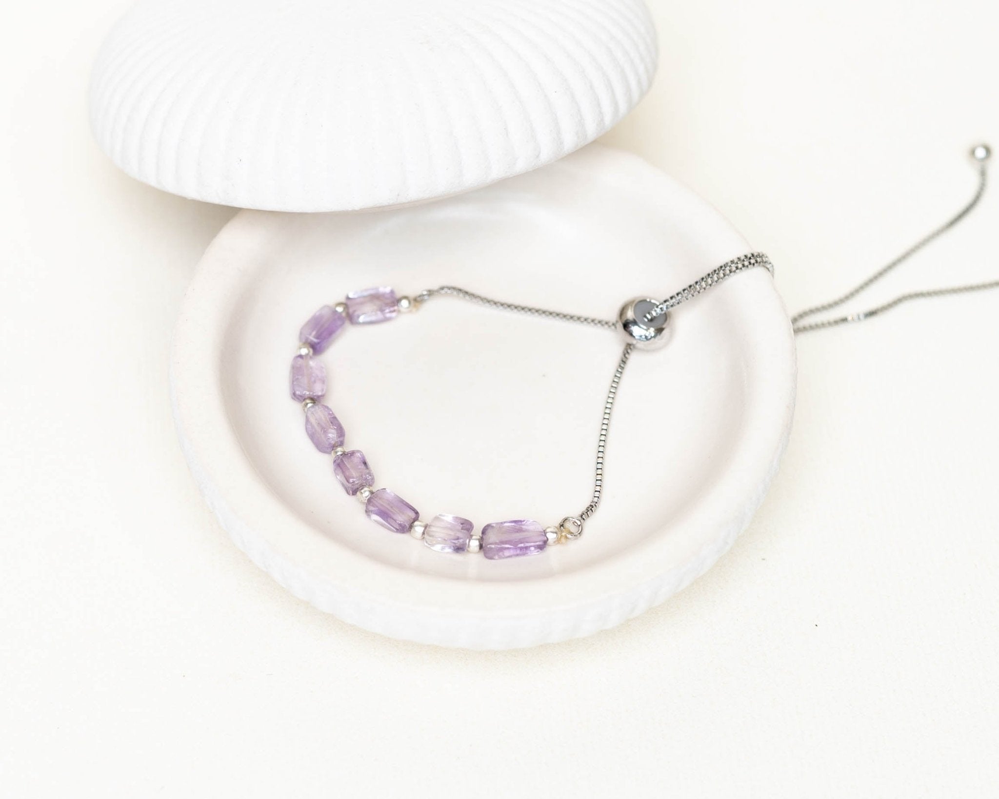 Amethyst Faceted with silver chain Lumba - Bodh Gem and Crystals