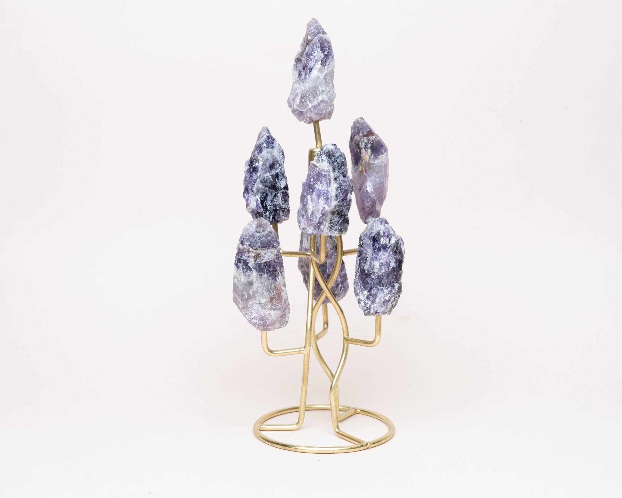 Amethyst Raw Cluster Stand - Bodh Gem and Crystals