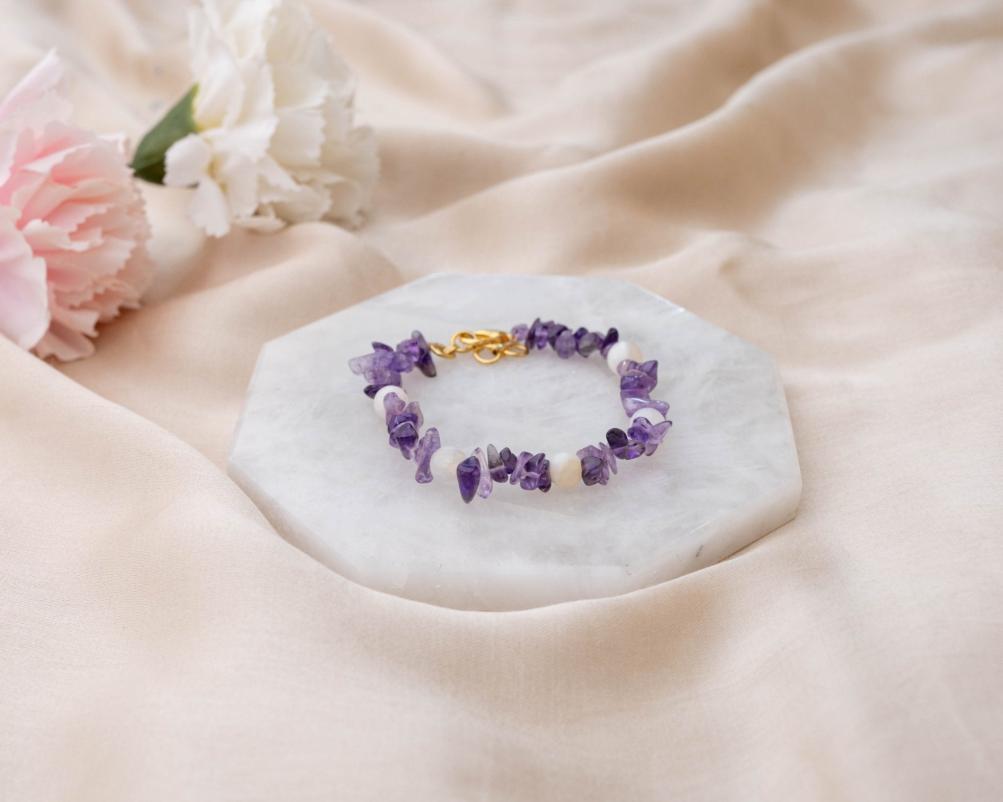 Amethyst With Moonstone Bracelet