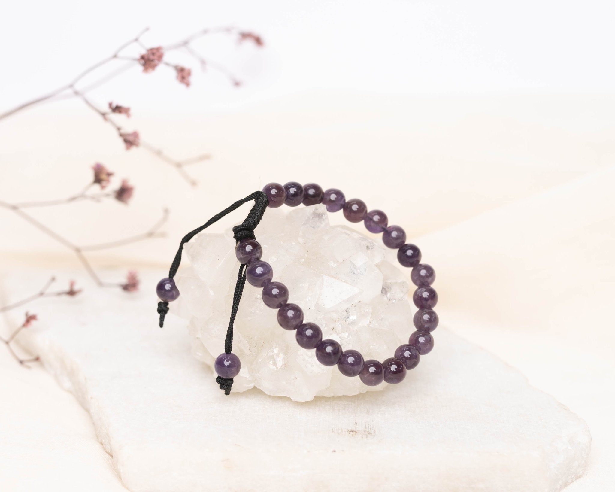 Amethyst with thread Bracelet - Bodh Gem and Crystals