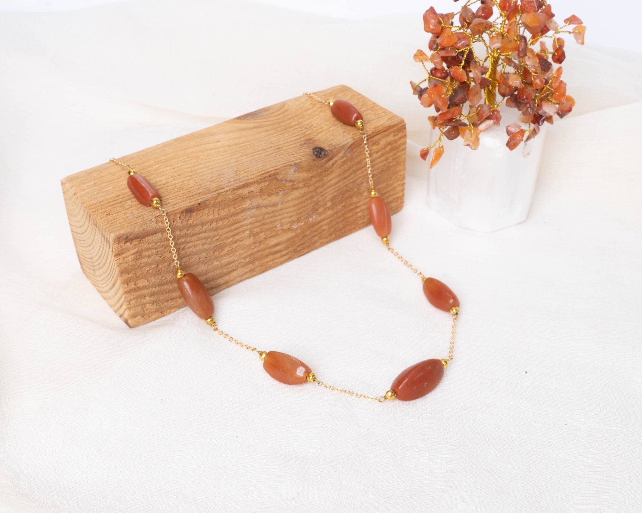 Carnelian Necklace - Bodh Gem and Crystals