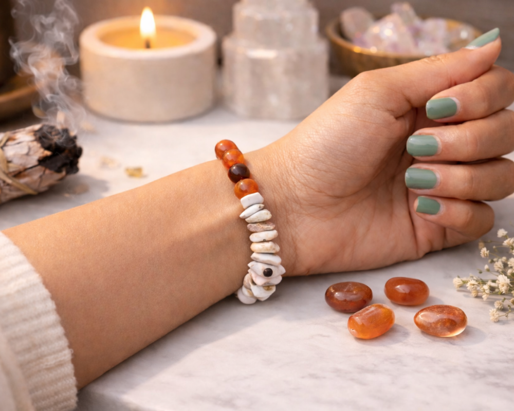 Carnelian & Agate Chip Bracelet