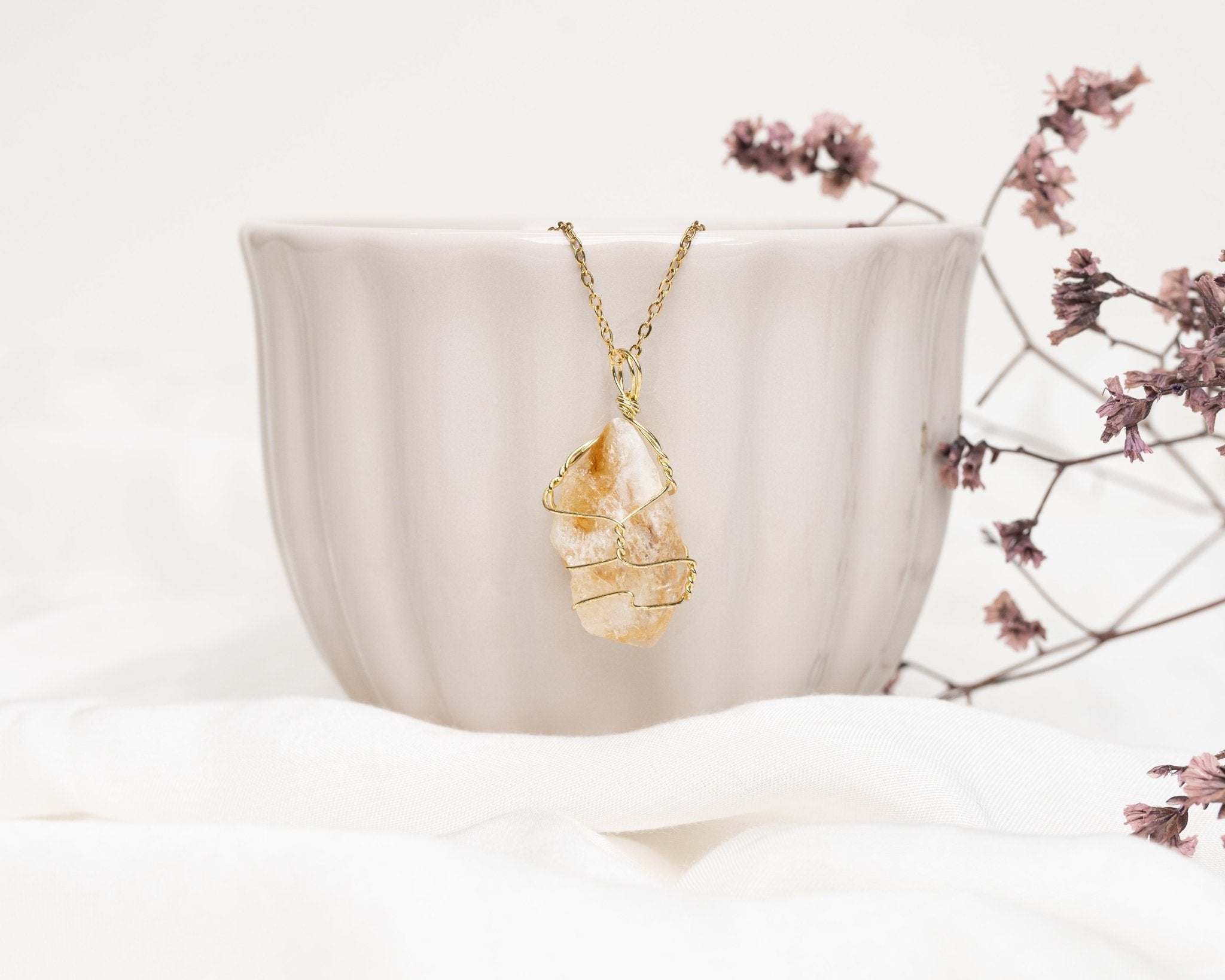 Citrine Raw Crystal Pendant