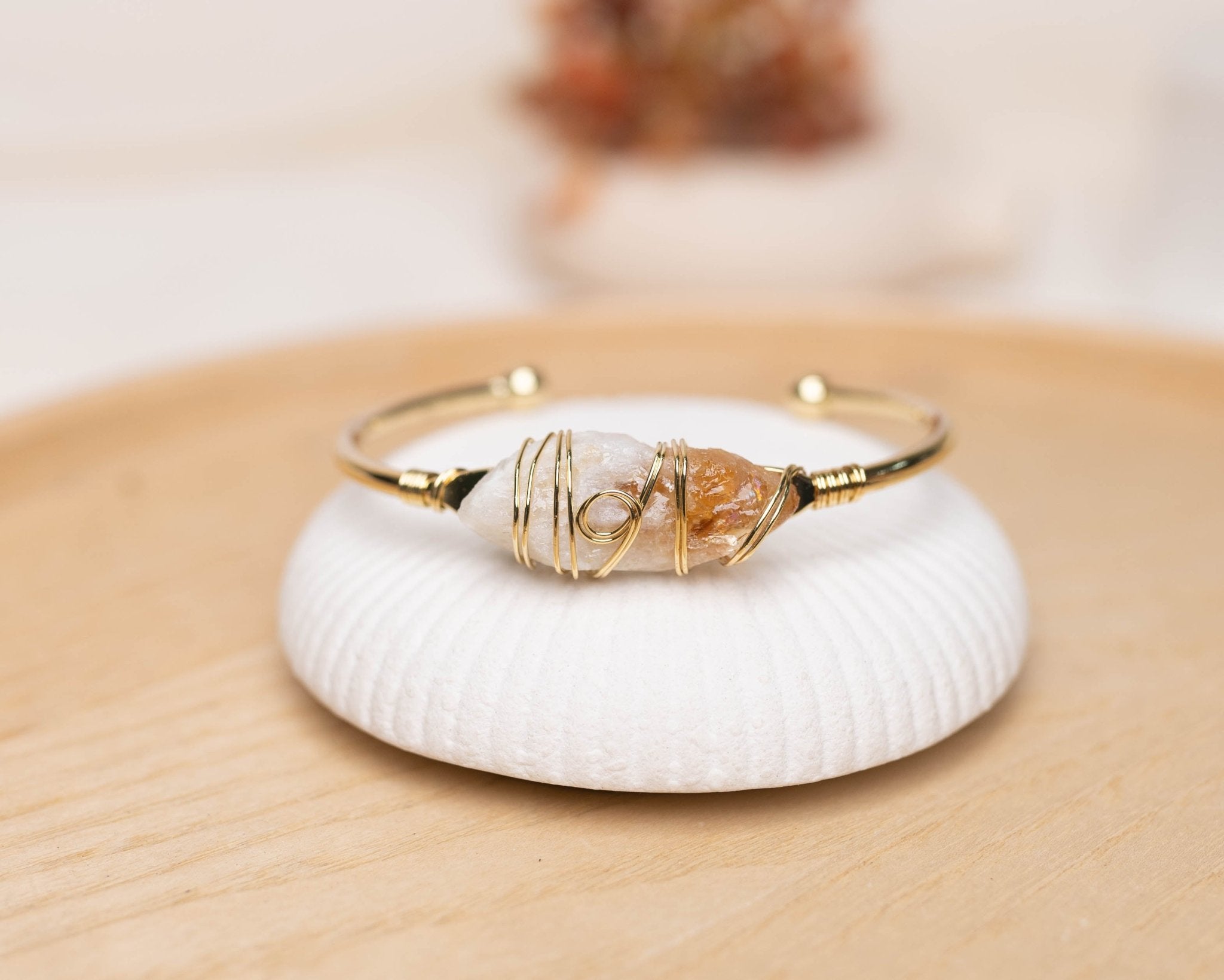 Citrine Raw Kada Bracelet