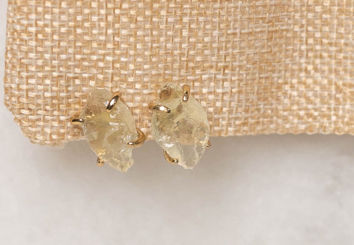 Citrine Raw Stud Earings