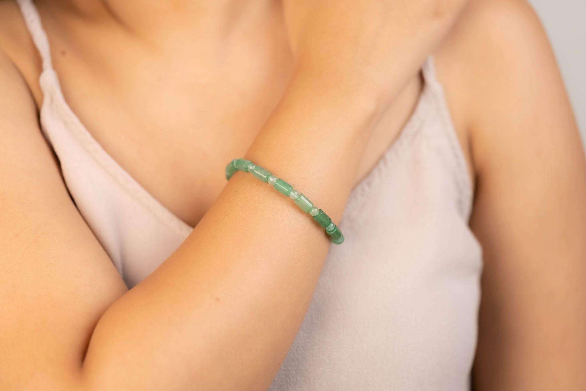 Green Aventurine Cylindrical Bracelet