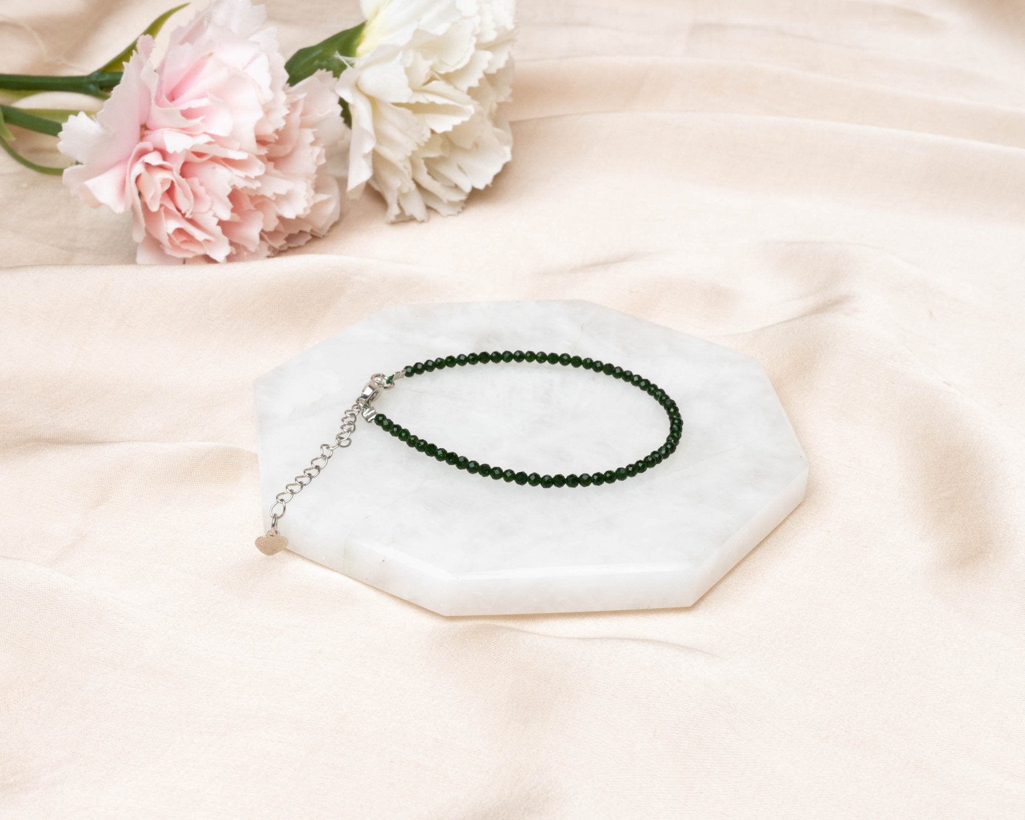 Jade Faceted Bracelet - Bodh Gem and Crystals