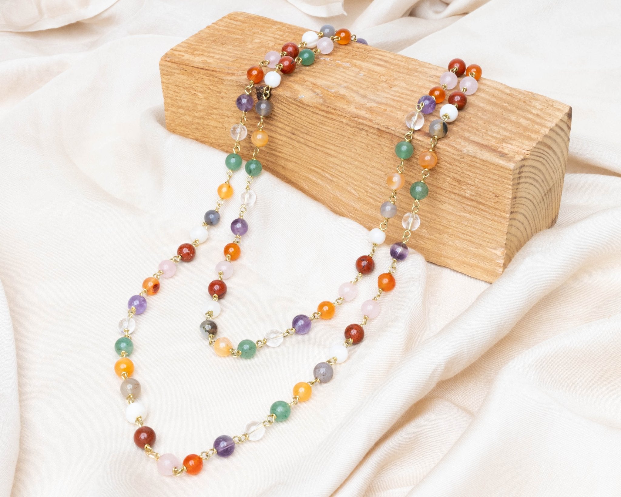Mix Crystal Beaded Necklace - Bodh Gem and Crystals