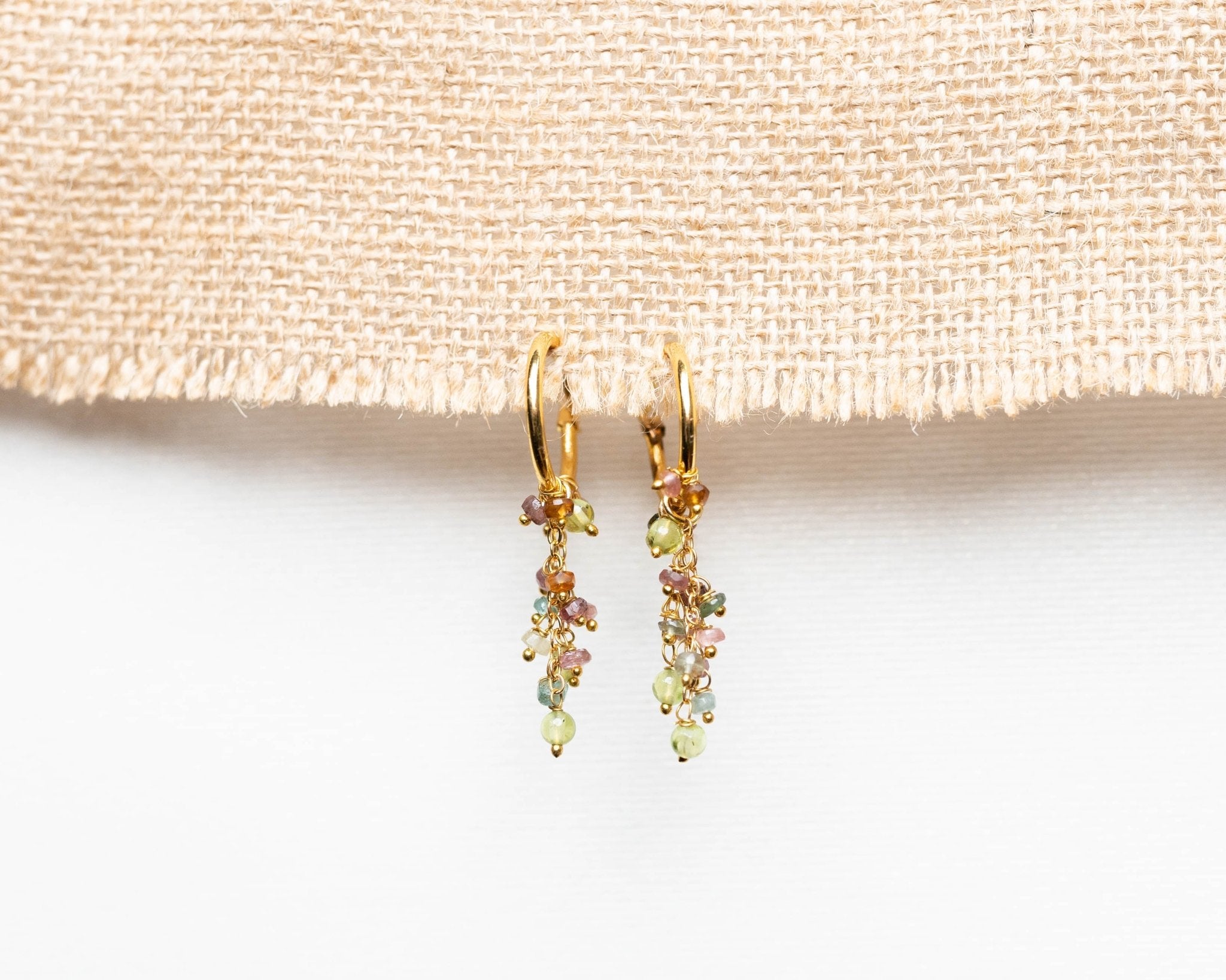 Mix Tourmaline Hoop Earrings