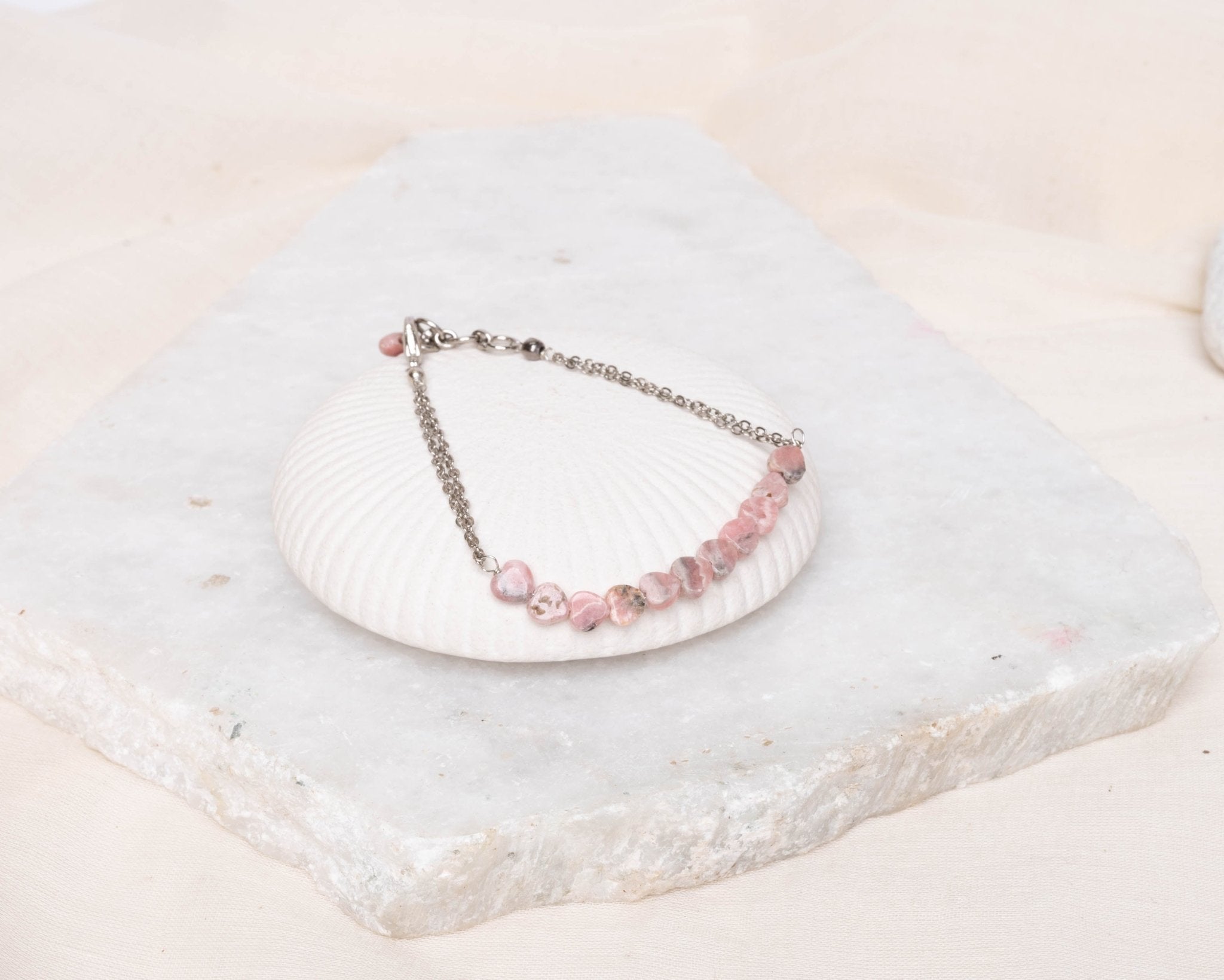 Pink Jasper Heart bracelet