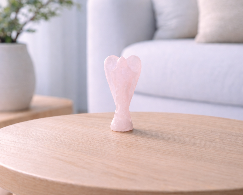 Rose Quartz Angel 3 in