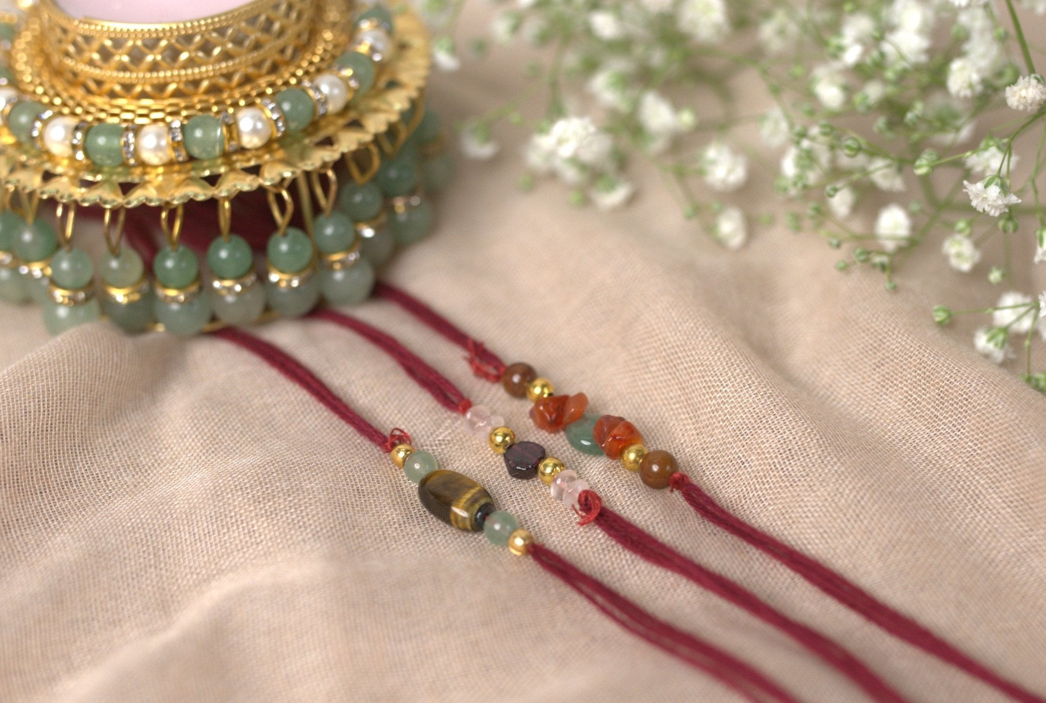 Set of 3 Crystal Rakhis