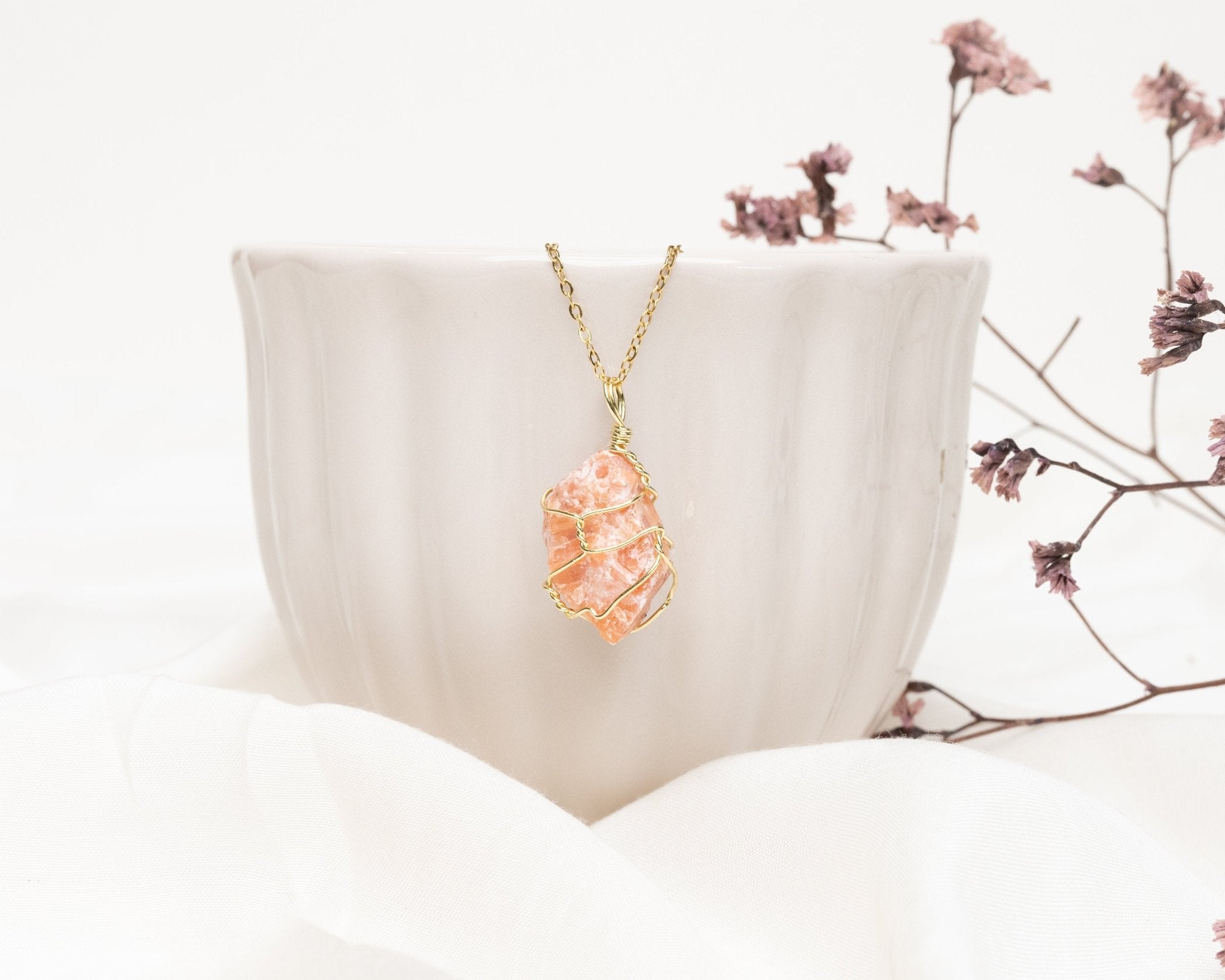 Sunstone Raw Crystal Pendant