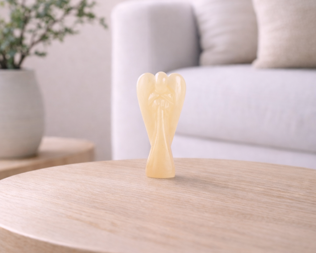 Yellow Agate Angel 3 in