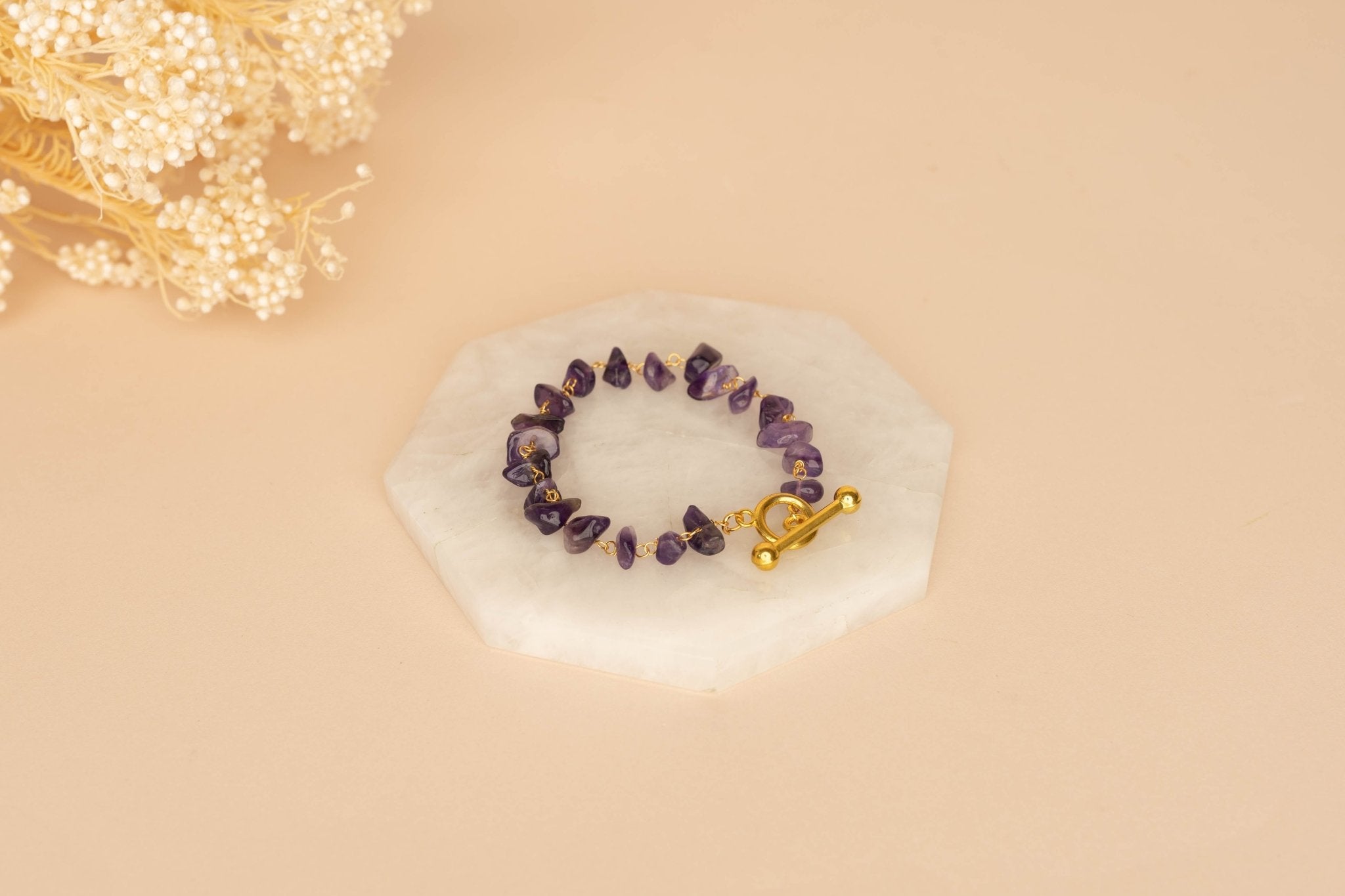 Amethyst Chipped Bracelet - Bodh Gem and Crystals