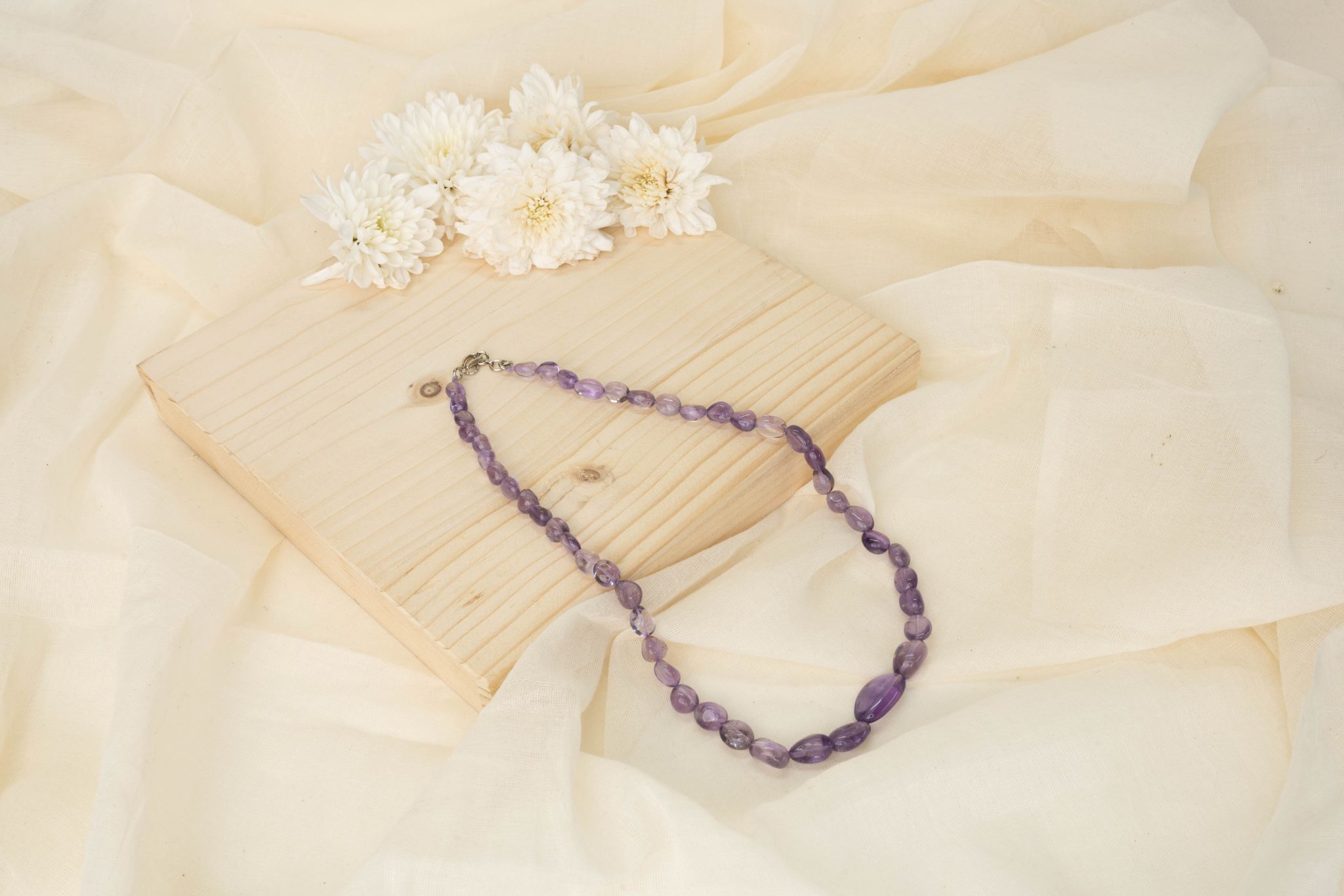 Amethyst Oval Necklace - Bodh Gem and Crystals